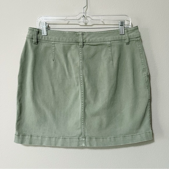 Faherty Organic Cotton Utility Mini Skirt Fatigue Green Women's Size Large - Picture 10 of 13